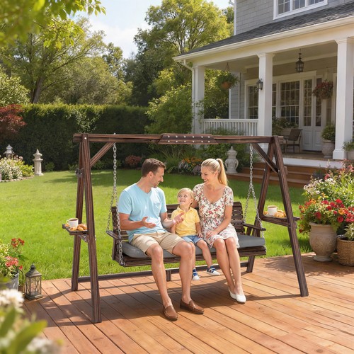 Seater wooden garden swing - seater,