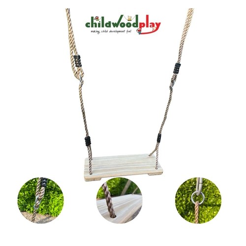 Wooden swing seat with 8m - wooden,