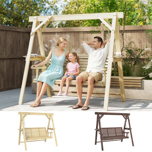 Seater wooden garden swing - wooden,