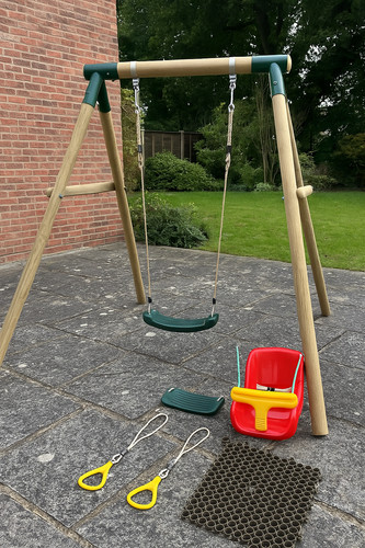 Premium wooden garden swing - premium,